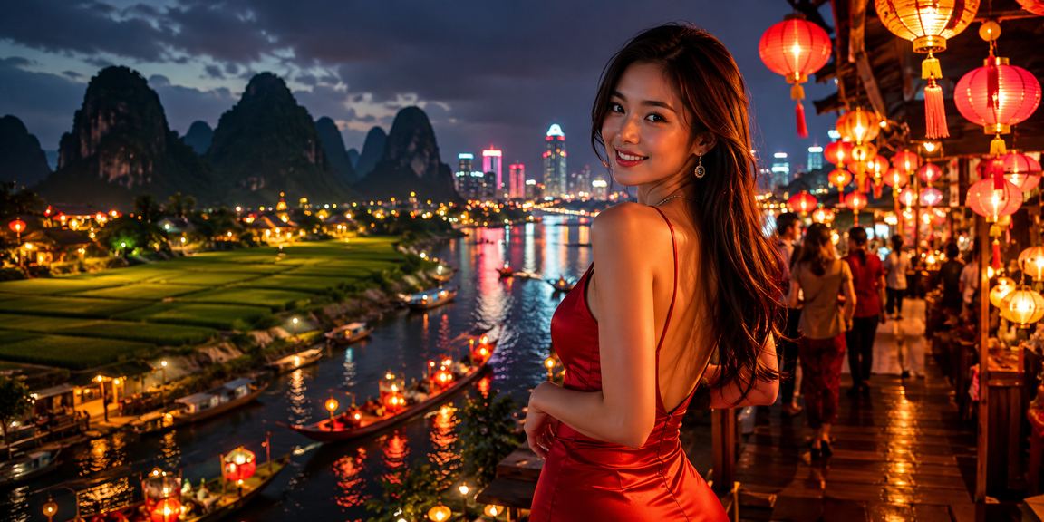 Cảnh đêm chợ Sài Gòn với người dùng truy cập trang cá cược trực tuyến qua điện thoại